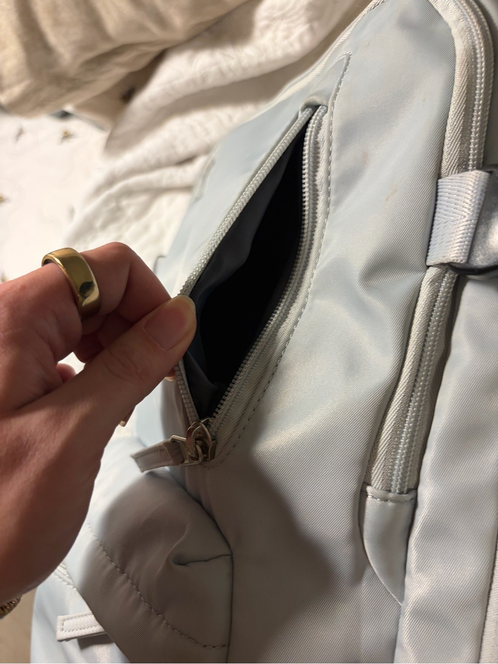 Light Blue Travel Backpack - Picture 3 of 15